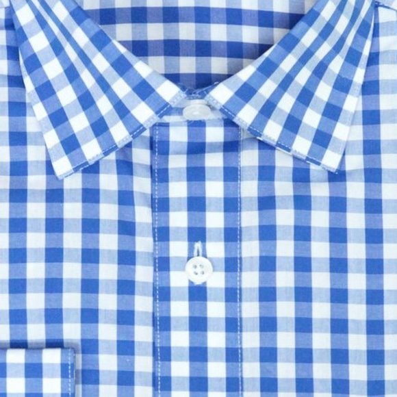 3X Marquis Blue Gingham Dress Shirt Long Sleeve  3XL 19 -19.5 - Picture 2 of 5